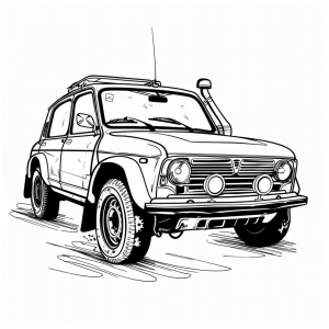 Desert rally car - Desert rally racing car coloring page