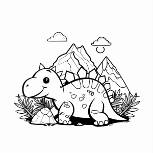 Dinosaur fossils and excavations - Dinosaur Fossil Excavation Coloring Page