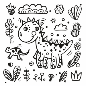 Dinosaur fossils and excavations - Dinosaur fossils and excavations to color in