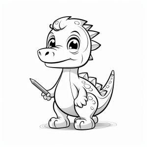 Dinosaurs - Cute dragon coloring picture