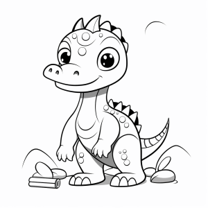 Dinosaurs - Friendly little dragon coloring page