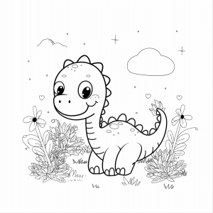 Dinosaurs in the fog - Dinosaurs in the fog - coloring page