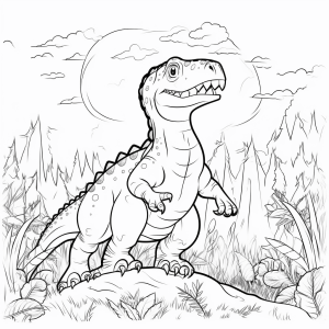 Dinosaurs in the jungle - Dinosaurs in the jungle coloring page