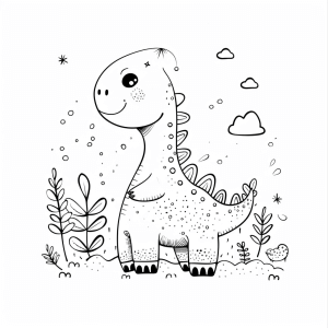 Dinosaurs in the moonlight - Dinosaurs in the moonlight coloring page