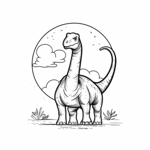 Diplodocus - Diplodocus in the sunlight coloring picture