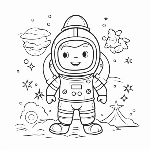 Discoverer - Space explorer coloring picture for kids