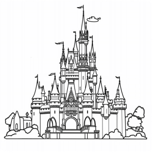 Disney theme parks - Magic castle adventure coloring page