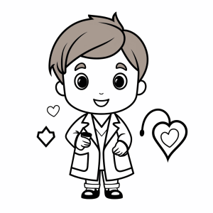 Doctor - Kids doctor coloring page