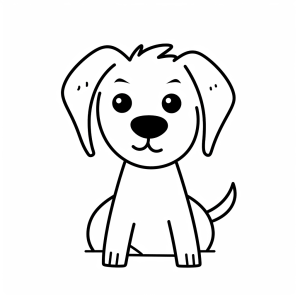 Dog - Cute puppy coloring drawing