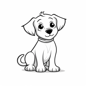 Dog - Playful puppy to color in