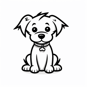 Dog - Cute dog to color in