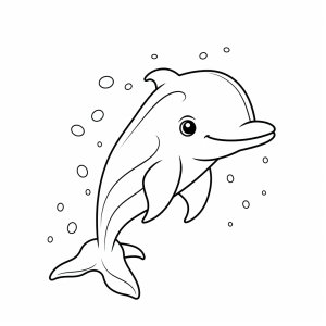 Dolphin - Friendly dolphin - coloring page for kids