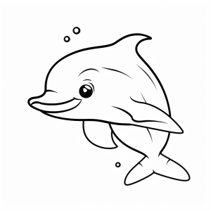 Dolphin - Happy dolphin coloring picture