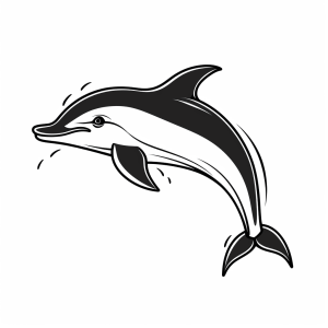 Dolphin - Jumping dolphin coloring page