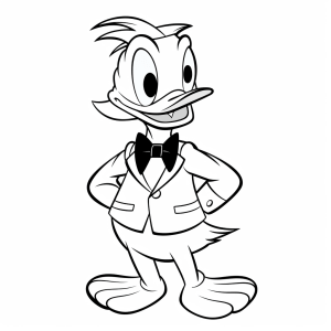 Donald Duck - Happy duck captain coloring picture