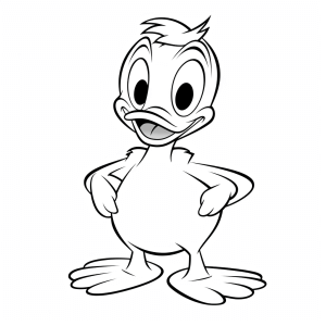 Donald Duck - Cheerful duck figure to color in