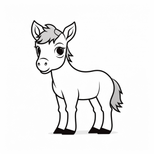 Donkey - Cute donkey coloring page to print out