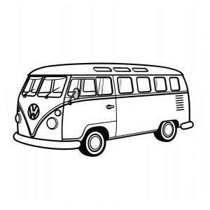 Double decker - Classic van coloring picture