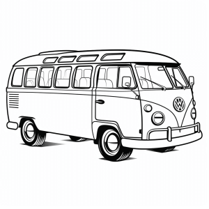 Double decker - Retro bus coloring picture for kids