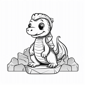 Dragon in cave - Dragon cave adventure coloring page