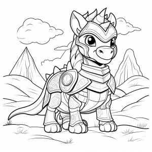 Dragon knight - Coloring picture: Dragon knight in armor