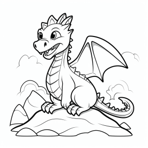 Dragon on mountain - Friendly dragon on the mountain top