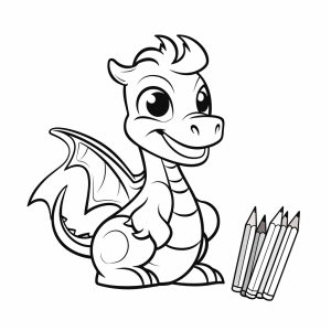 Dragon with treasure - Dragon with treasure coloring page