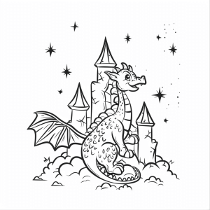 Dragons and magical portals - Dragons and magical portals coloring page