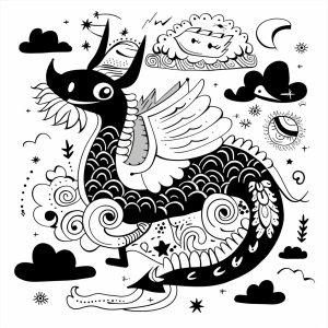 Dragons and Norse mythology - Nordic dragons: Imaginative coloring motifs