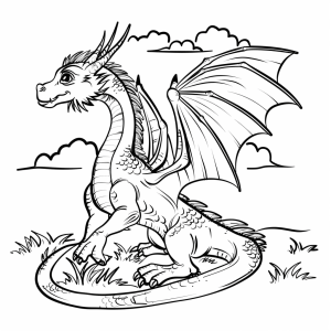 Dragon's eye and mysticism - Dragon adventure coloring page