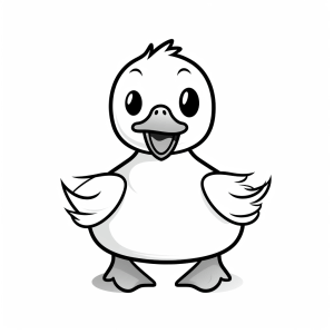 Duck - Adorable duck coloring page