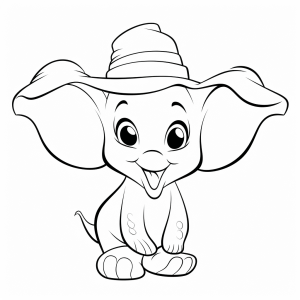 Dumbo - Dumbo the flying elephant coloring page