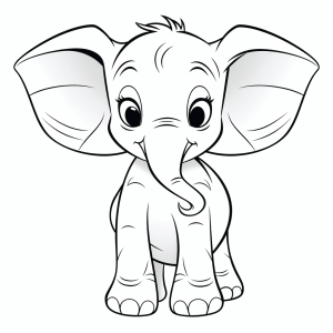 Dumbo - Flying elephant coloring page for children