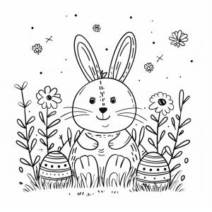 Easter bunny - Easter bunny coloring fun for children