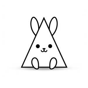 Easter bunny - Triangular rabbit coloring picture