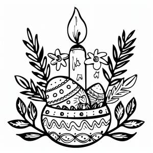 Easter candle - Easter candle coloring page for children