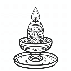 Easter candle - Easter candle coloring page