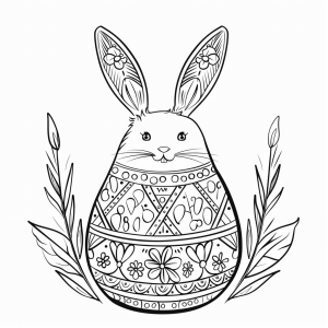 Easter daffodil - Easter bunny coloring page for kids