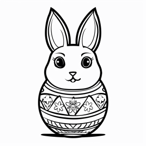 Easter daffodil - Easter bunny in an egg coloring page