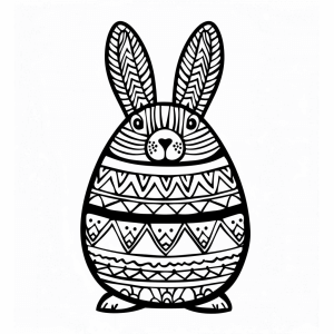 Easter decorations - Colorful Easter bunny motif to color in