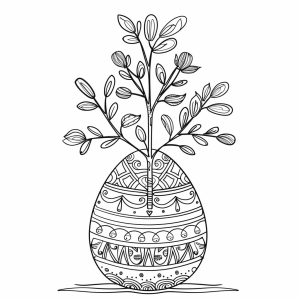 Easter egg tree - Patterned Easter tree to color in