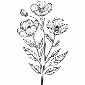 Easter flower - Easter flowers coloring picture for children