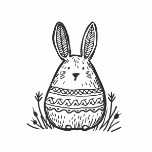 Easter greeting - Cute Easter bunny as an Easter egg