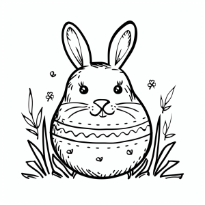 Easter light - Cheerful Easter bunny egg to color in