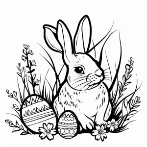 Easter magic - Easter bunny coloring page for creative hours