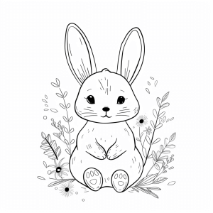 Easter meadow - Easter bunny meadow joy for coloring