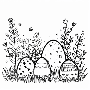 Easter morning - Easter morning coloring picture for children