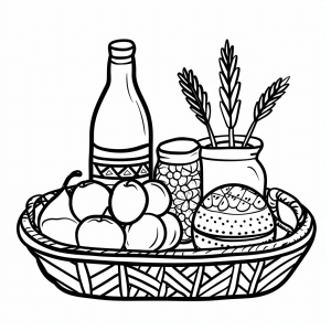 Easter picnic - Happy Easter picnic coloring page