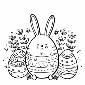 Easter story - Easter bunny adventure to color in