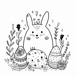 Easter story - Easter coloring page with bunny